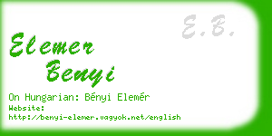 elemer benyi business card