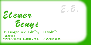 elemer benyi business card